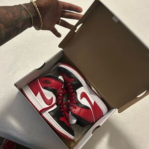 Red and Black High-Top Sneakers nike air 1